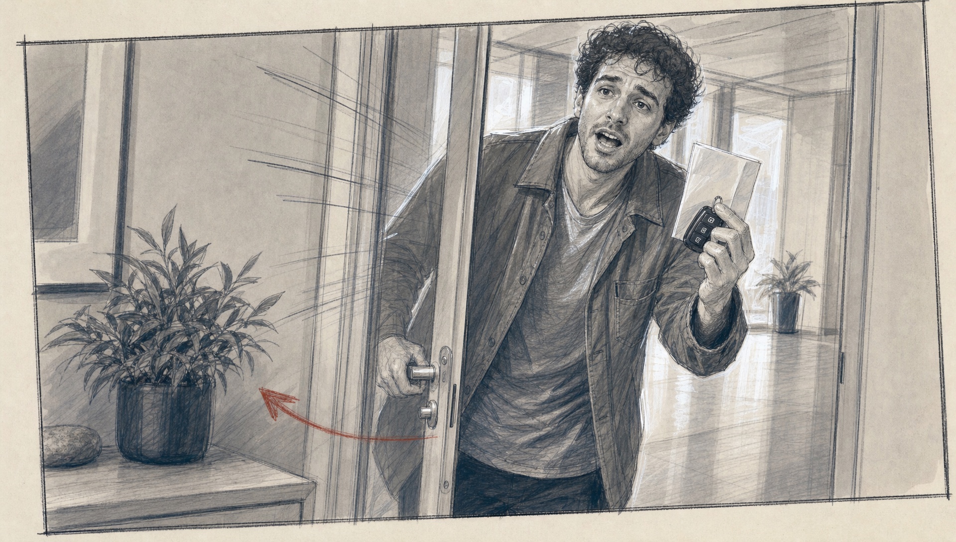 Panel 04 drawing, the interruption